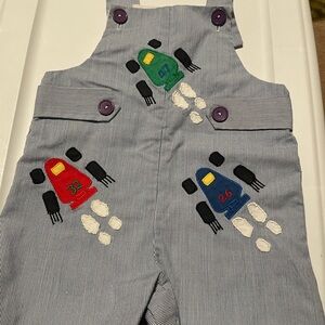 Striped Rocket Embroidered Kids One Piece